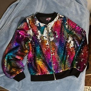 JoJo Siwa Rainbow Sequence Jacket. Size kids 7/8.